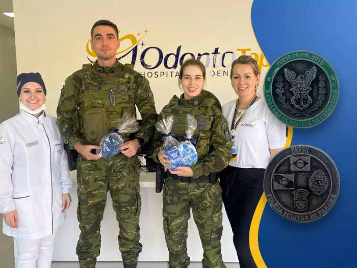 OdontoTop recebe moedas militares da BPFron